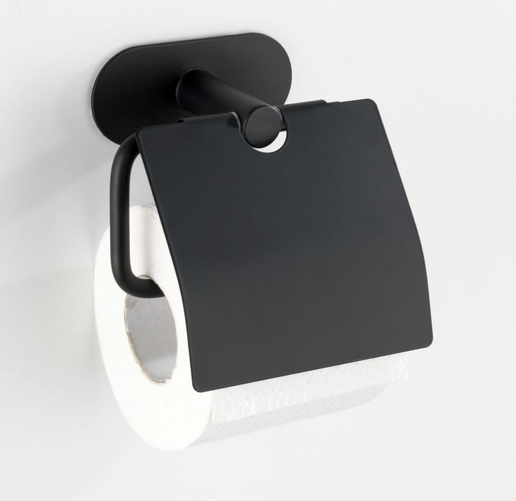Produktbild: Turbo-Loc&reg; Toilettenpapierhalter mit Deckel Mod. Orea Black M., mit Deckel