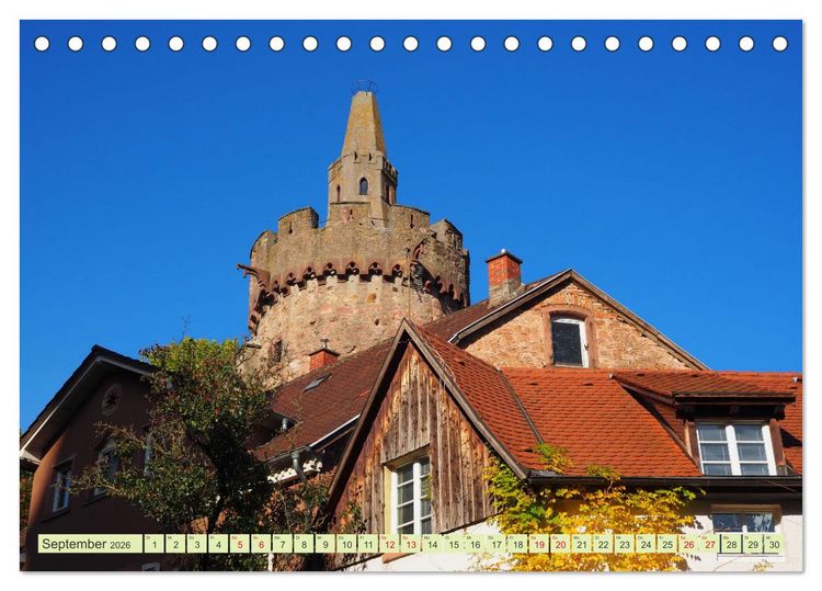 Produktbild: Weinheim erleben Schlosspark, Burgen und einladender Marktplatz (Tischkalender 2026 DIN A5 quer), CALVENDO Monatskalender