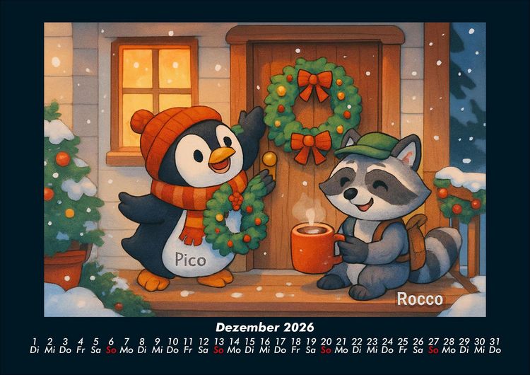 Produktbild: Pico & Rocco bauen ein Haus 2026 Fotokalender DIN A4