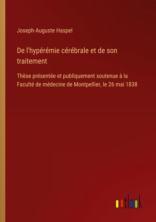 Produktbild: De l'hyp&eacute;r&eacute;mie c&eacute;r&eacute;brale et de son traitement