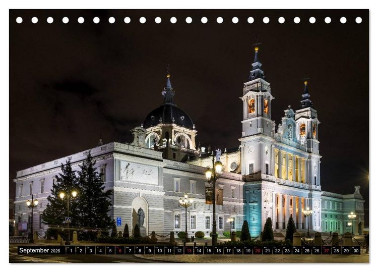 Produktbild: Madrid bei Nacht (Tischkalender 2026 DIN A5 quer), CALVENDO Monatskalender