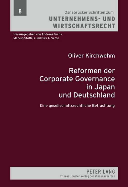 Produktbild: Reformen der Corporate Governance in Japan und Deutschland