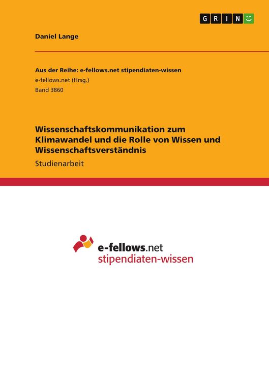 Produktbild: Wissenschaftskommunikation zum Klimawandel und die Rolle von Wissen und Wissenschaftsverst&auml;ndnis