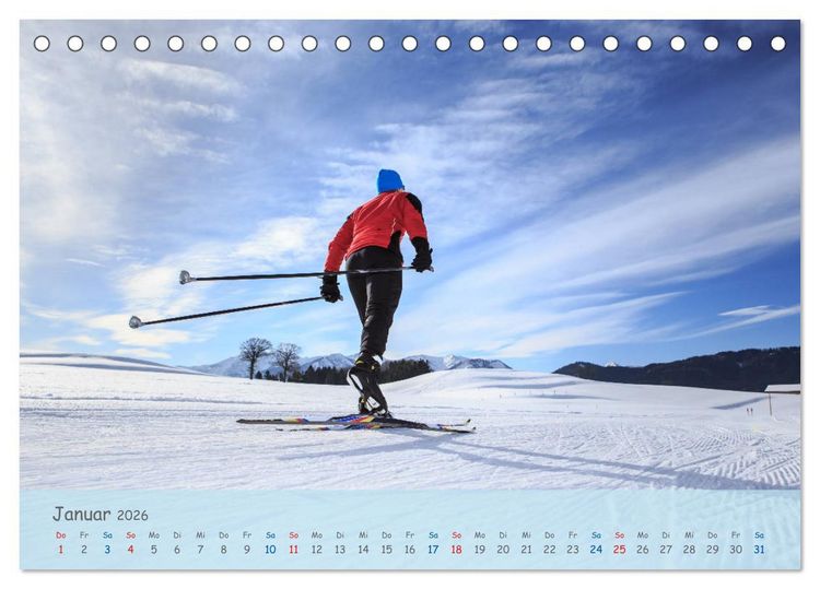 Produktbild: Langlaufen - f&uuml;r K&ouml;rper und Seele (Tischkalender 2026 DIN A5 quer), CALVENDO Monatskalender