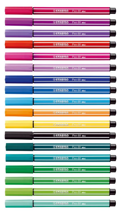 Produktbild: STABILO Premium-Filzstift -   Pen 68 Mini - 18er Pack - mit 18 verschiedenen Farben