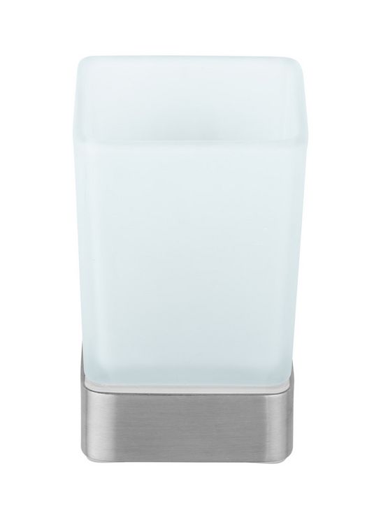 Produktbild: Turbo-Loc&reg; Zahnputzbecher Mod. Genova Matt, Abnehmbarer Becher aus satiniertem Glas