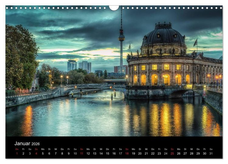 Produktbild: Berlin City bei Nacht (Wandkalender 2026 DIN A3 quer), CALVENDO Monatskalender