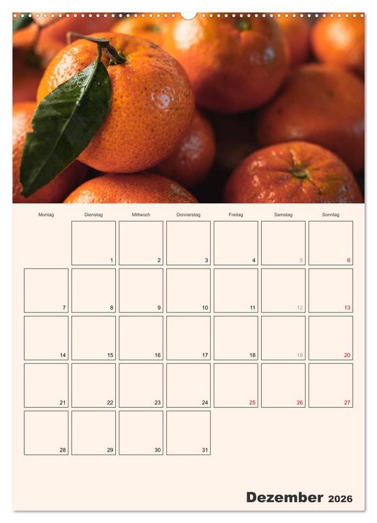 Produktbild: Obst Kalender - GESUND DURCH DAS JAHR (hochwertiger Premium Wandkalender 2026 DIN A2 hoch), Kunstdruck in Hochglanz