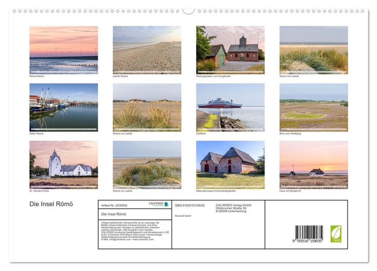 Produktbild: Die Insel R&ouml;m&ouml; (hochwertiger Premium Wandkalender 2026 DIN A2 quer), Kunstdruck in Hochglanz