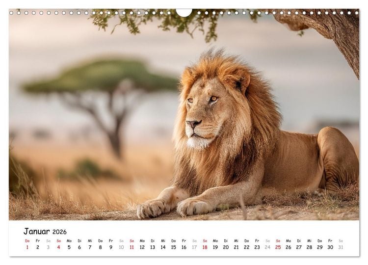Produktbild: L&ouml;wen - Majest&auml;t der Wildnis (Wandkalender 2026 DIN A3 quer), CALVENDO Monatskalender