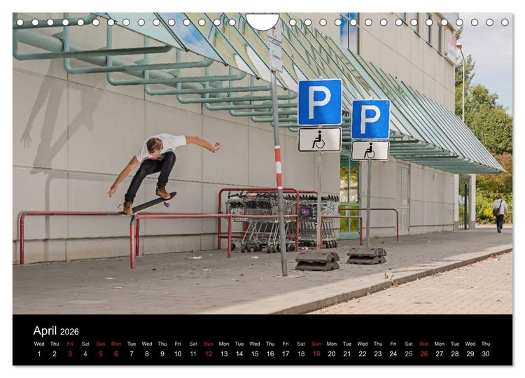 Produktbild: Skateboard - Street only (Wall Calendar 2026 DIN A4 landscape), CALVENDO 12 Month Wall Calendar