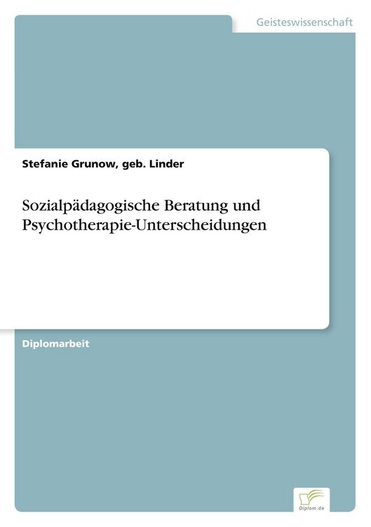 Produktbild: Sozialp&auml;dagogische Beratung und Psychotherapie-Unterscheidungen