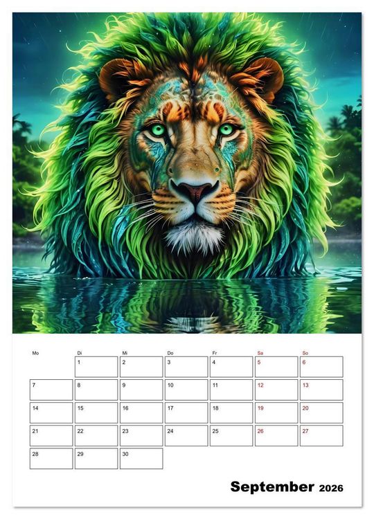 Produktbild: Majest&auml;tische K&ouml;nige der Wildnis (hochwertiger Premium Wandkalender 2026 DIN A2 hoch), Kunstdruck in Hochglanz