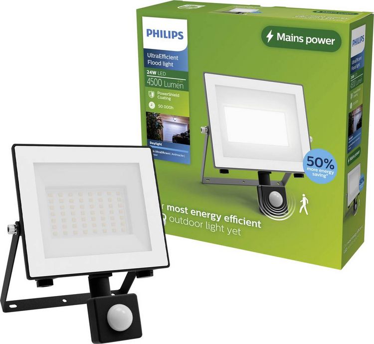 Produktbild: Philips LED Lois 929004643501 LED-Au&szlig;enstrahler mit Bewegungsmelder 24 W Leuchtfarben: Kaltwei&szlig;