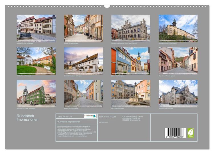 Produktbild: Rudolstadt Impressionen (hochwertiger Premium Wandkalender 2026 DIN A2 quer), Kunstdruck in Hochglanz