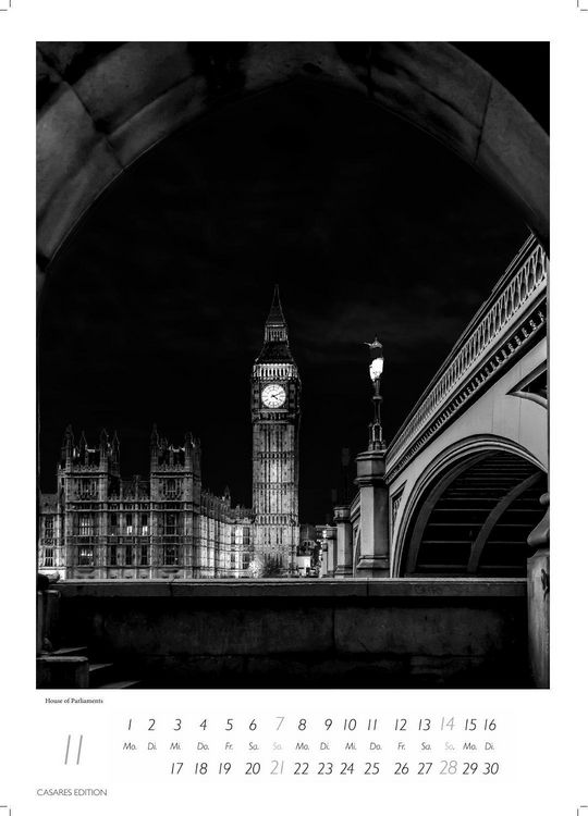 Produktbild: London schwarz-weiss Kalender 2027 &ndash; Wandkalender | Fotokalender England 29x21cm -| Perfekt f&uuml;r Liebhaber London & Geschenkidee