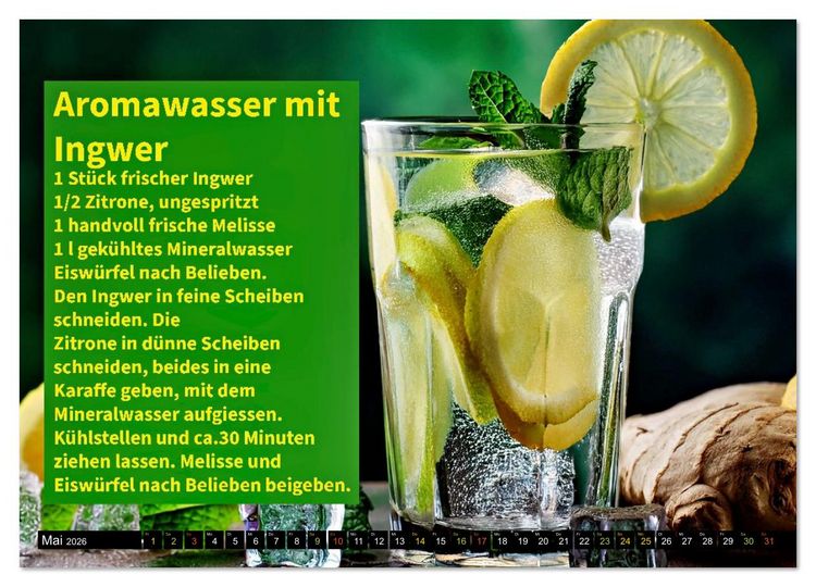 Produktbild: Eiskalt erwischt - Aromawasser (Wandkalender 2026 DIN A4 quer), CALVENDO Monatskalender
