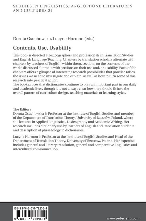 Produktbild: Contents, Use, Usability