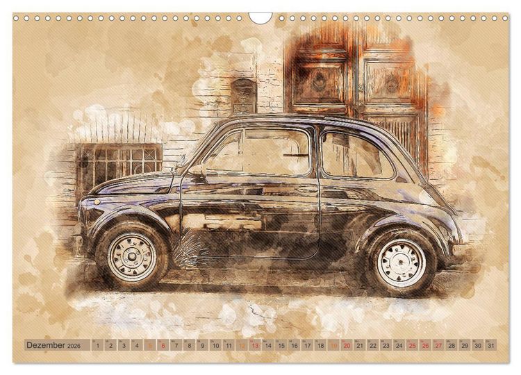 Produktbild: Kult-Autos, Nuova 500 (Wandkalender 2026 DIN A3 quer), CALVENDO Monatskalender
