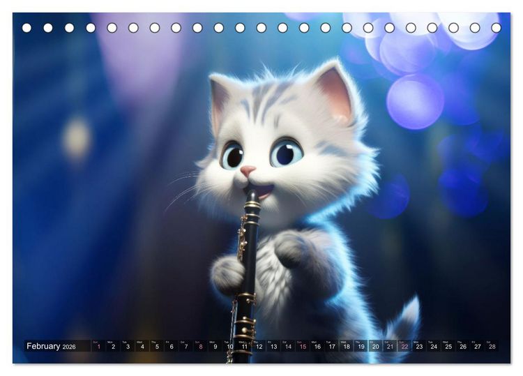 Produktbild: Cat dog music band (Desk Calendar 2026 DIN A5 landscape), CALVENDO 12 Month DeskCalendar