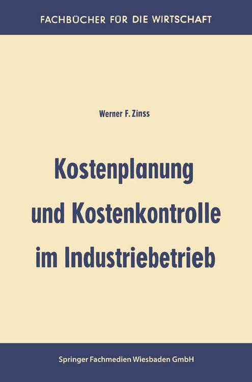 Produktbild: Kostenplanung und Kostenkontrolle im Industriebetrieb
