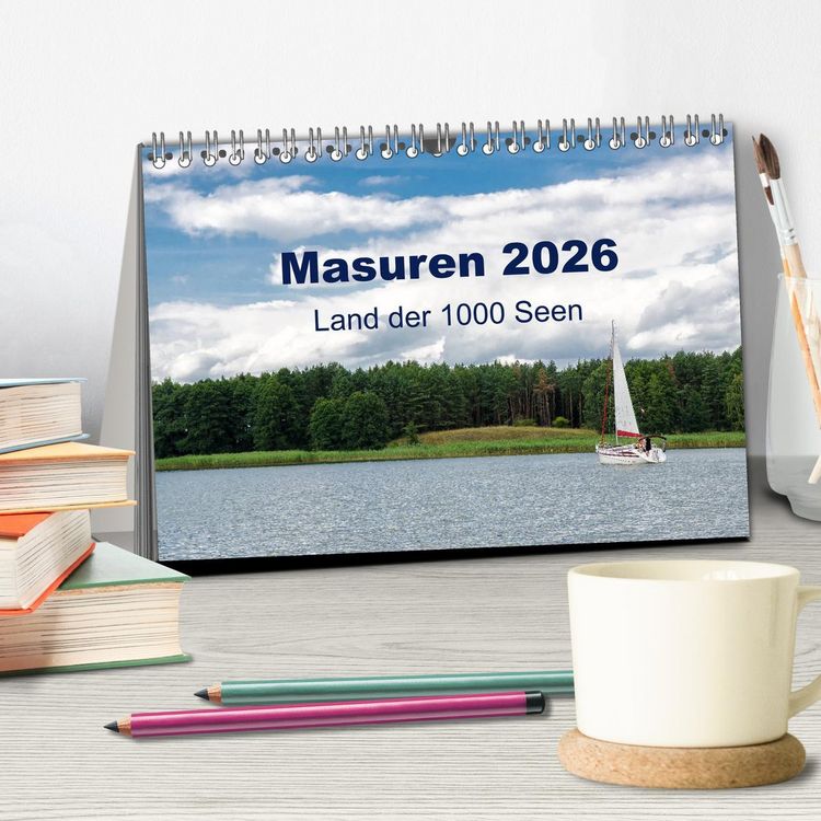 Produktbild: Masuren 2026 - Land der 1000 Seen (Tischkalender 2026 DIN A5 quer), CALVENDO Monatskalender