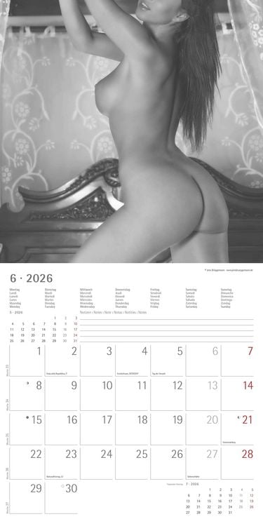 Produktbild: Feminine 2026 - Broschürenkalender 30x30 cm (30x60 geöffnet) - Kalender mit Platz für Notizen - Feminin - Bildkalender - Wandplaner - Erotikkalender