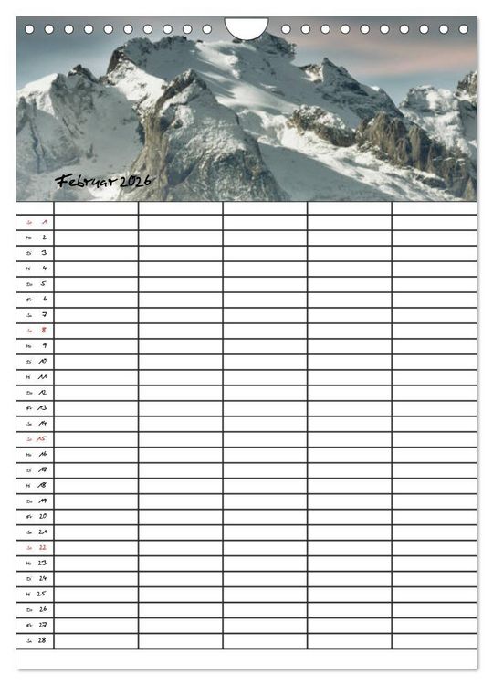 Produktbild: Dein Berge Kalender (Wandkalender 2026 DIN A4 hoch), CALVENDO Monatskalender