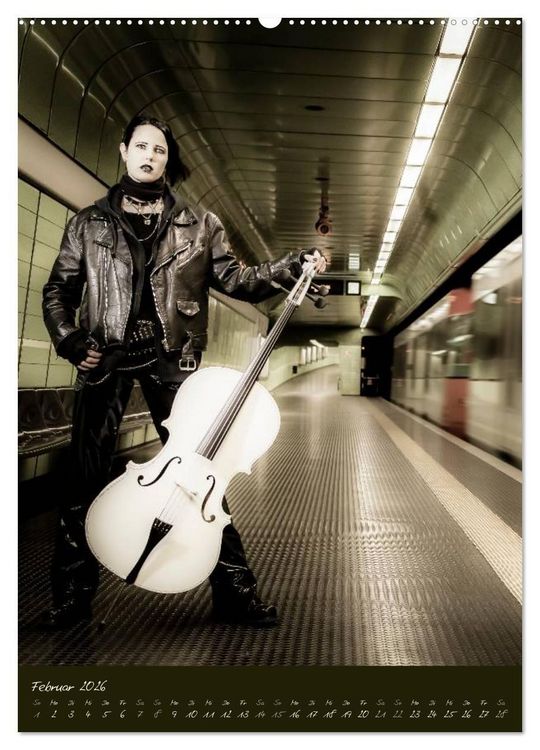 Produktbild: Wei&szlig;es Cello auf Reisen (hochwertiger Premium Wandkalender 2026 DIN A2 hoch), Kunstdruck in Hochglanz