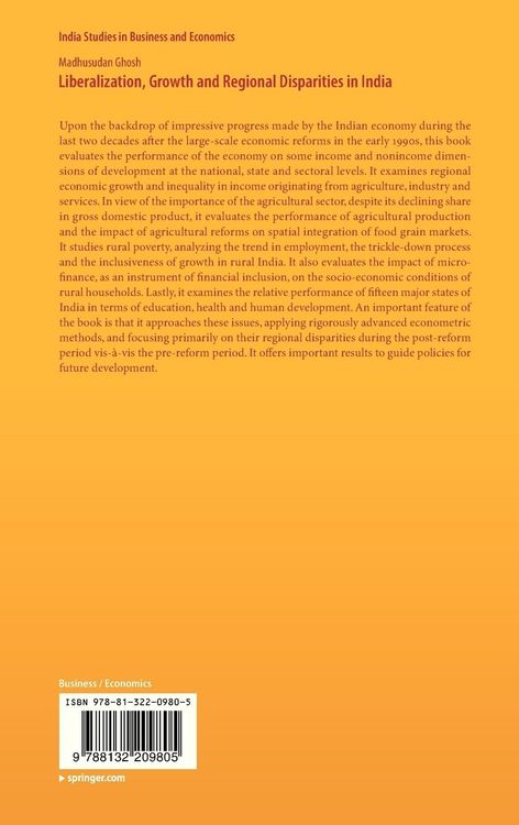 Produktbild: Liberalization, Growth and Regional Disparities in India