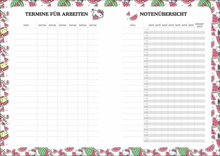Produktbild: Hello Kitty 17-Monats-Kalenderbuch A5 2027 - 17 Monate. Von August 2026 bis Dezember 2027