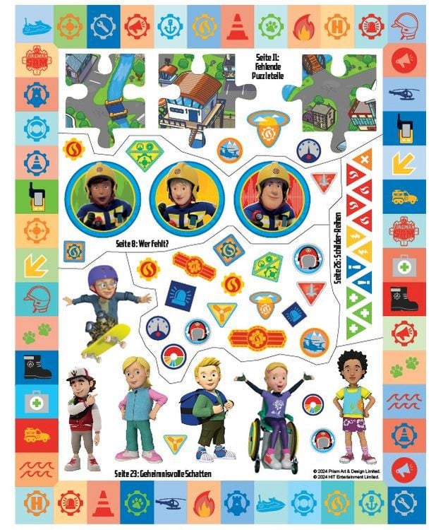 Produktbild: Feuerwehrmann Sam: 500 Sticker - Stickern - R&auml;tseln - Ausmalen