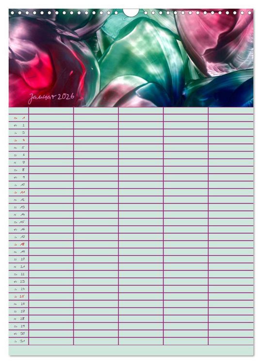 Produktbild: Bl&uuml;tenzauber - Familienplaner 2026 (Wandkalender 2026 DIN A3 hoch), CALVENDO Monatskalender