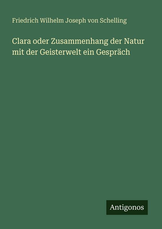 Produktbild: Clara oder Zusammenhang der Natur mit der Geisterwelt ein Gespr&auml;ch