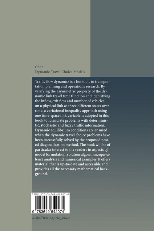 Produktbild: Dynamic Travel Choice Models