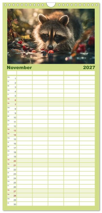 Produktbild: Familienplaner 2027 - Waldgefl&uuml;ster mit 5 Spalten (Wandkalender, 21 x 45 cm) CALVENDO