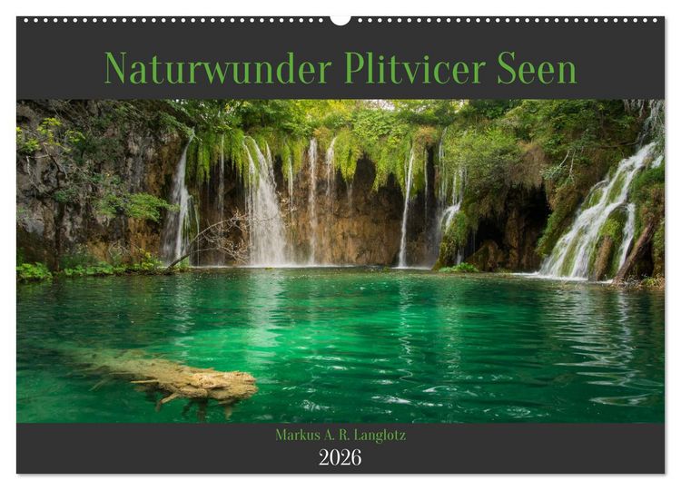 Produktbild: Naturwunder Plitvicer Seen (Wandkalender 2026 DIN A2 quer), CALVENDO Monatskalender