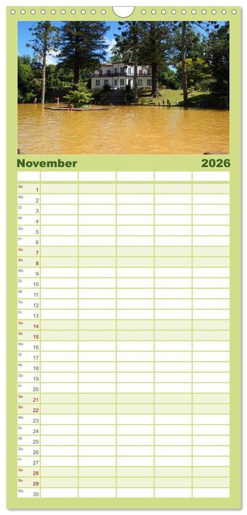 Produktbild: Familienplaner 2026 - Azoren - Ein Naturerlebnis mit 5 Spalten (Wandkalender, 21 x 45 cm) CALVENDO