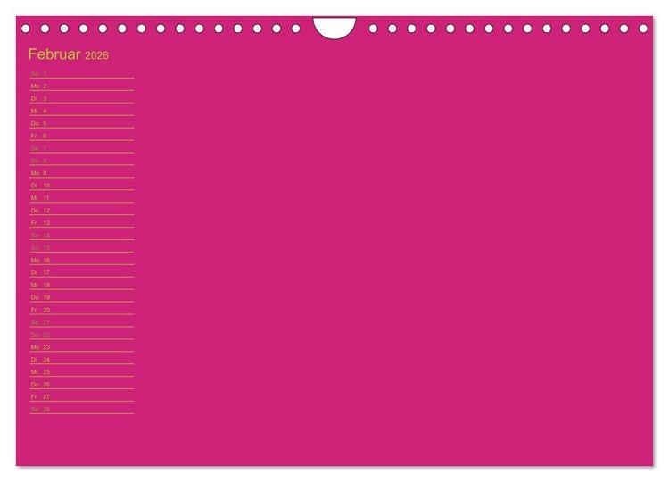 Produktbild: Bastel-Geburtstagskalender pink / Geburtstagskalender (Wandkalender 2026 DIN A4 quer), CALVENDO Monatskalender