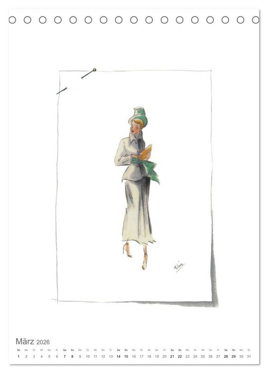 Produktbild: FIGURINEN 2026 - Fashion von 1949 - Originale von Elina Ruffinengo (Tischkalender 2026 DIN A5 hoch), CALVENDO Monatskalender