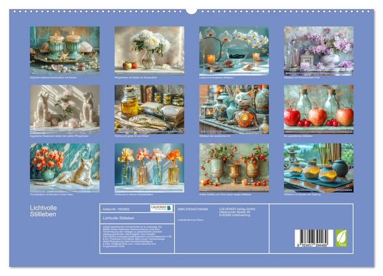 Produktbild: Lichtvolle Stillleben (hochwertiger Premium Wandkalender 2026 DIN A2 quer), Kunstdruck in Hochglanz