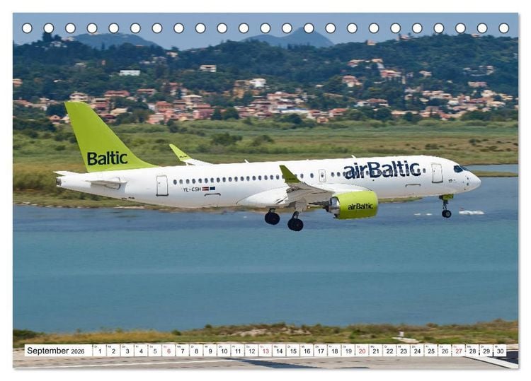Produktbild: Flugzeuge auf Korfu (Tischkalender 2026 DIN A5 quer), CALVENDO Monatskalender