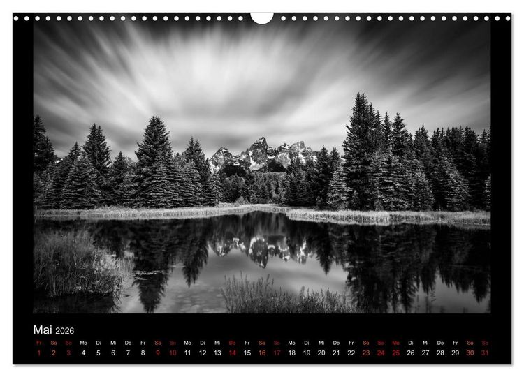 Produktbild: Soultouch - Schwarzwei&szlig; Landschaften, die die Seele ber&uuml;hren (Wandkalender 2026 DIN A3 quer), CALVENDO Monatskalender