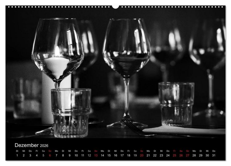Produktbild: Objekte in schwarz weiss (hochwertiger Premium Wandkalender 2026 DIN A2 quer), Kunstdruck in Hochglanz