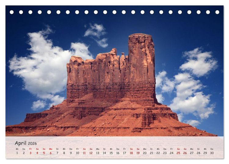 Produktbild: Monument Valley - Faszinierende Westernkulisse in den USA (Tischkalender 2026 DIN A5 quer), CALVENDO Monatskalender