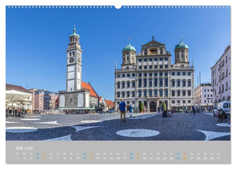 Produktbild: Augsburg - Stadt der Renaissance (hochwertiger Premium Wandkalender 2026 DIN A2 quer), Kunstdruck in Hochglanz
