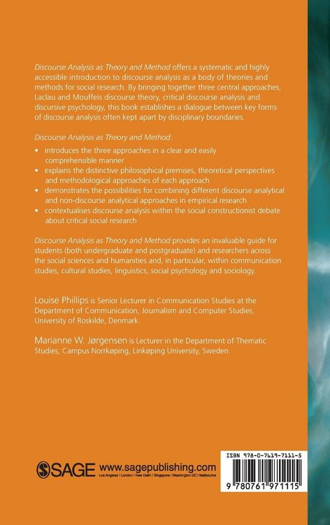 Produktbild: Discourse Analysis as Theory and Method