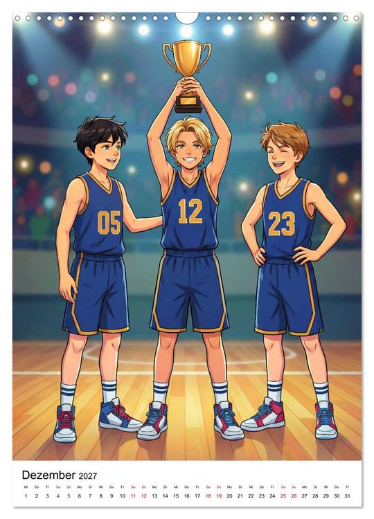 Produktbild: Level Up &ndash; Basketballhelden (Wandkalender 2027 DIN A3 hoch), CALVENDO Monatskalender