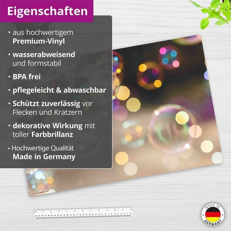 Produktbild: Cover-your-desk Schreibtischunterlage f&uuml;r Kinder und Erwachsene Schimmernde Seifenblasen, aus hochwertigem Vinyl , 60 x 40 cm
