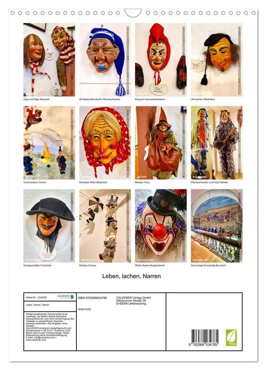 Produktbild: Leben, lachen, Narren (Wandkalender 2027 DIN A3 hoch), CALVENDO Monatskalender